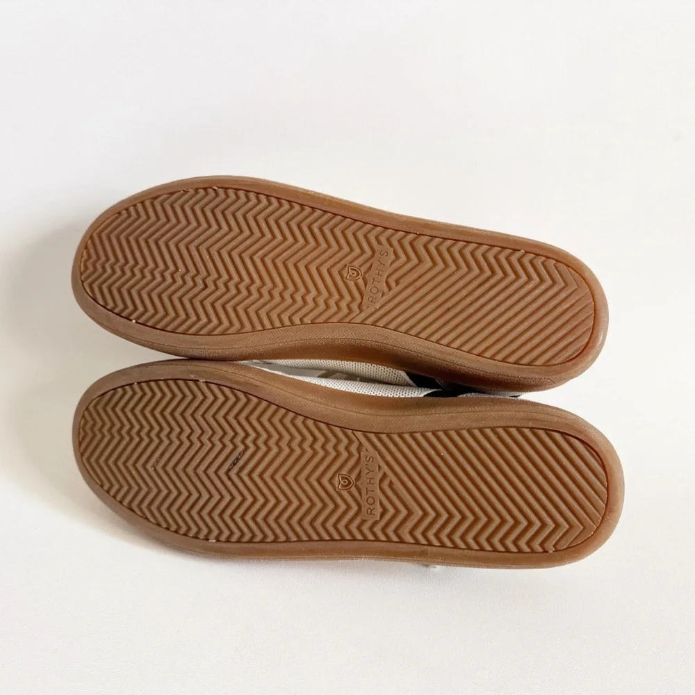 Rothys Mens RS01 Low Lace Up Sneaker US 12.5 EU 45 Off White Navy Casual Comfy - Picture 10 of 14